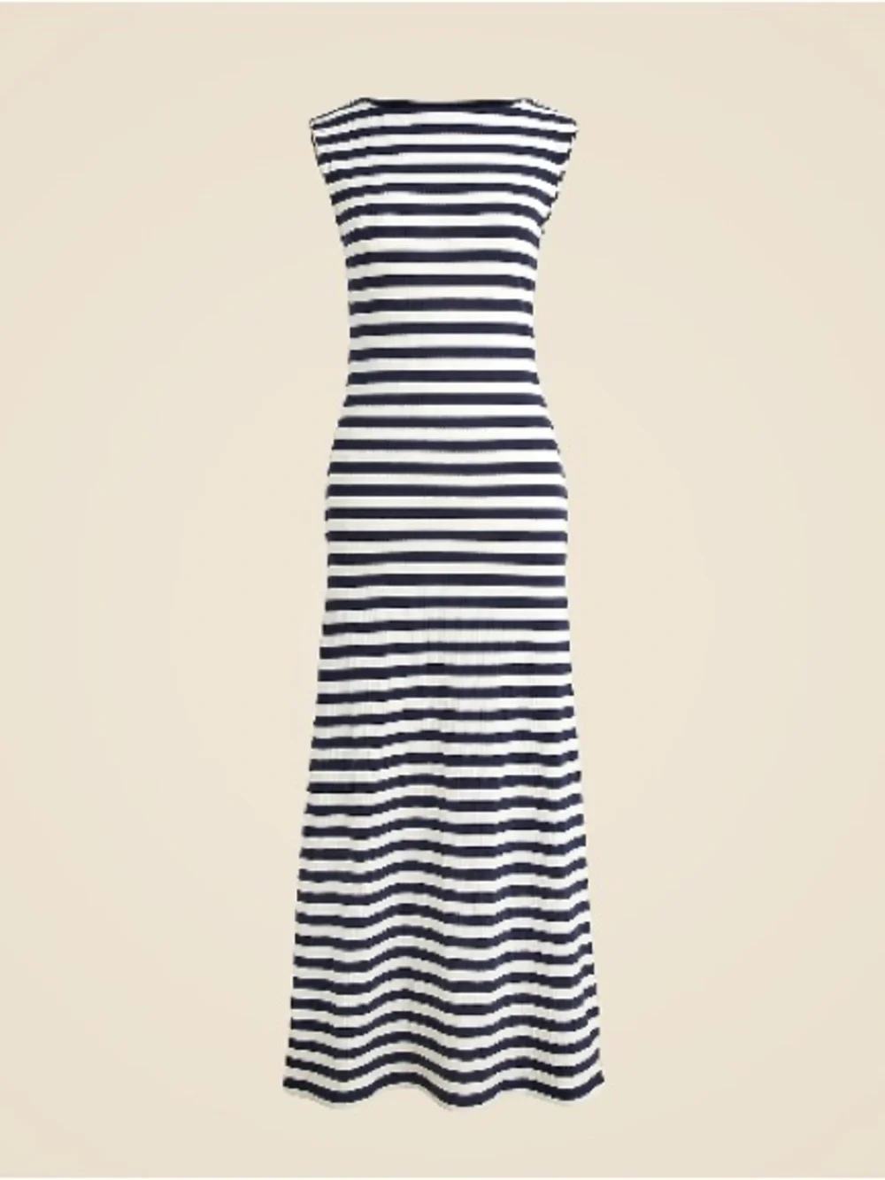 J. Crew Boatneck Ribbed Navy Striped Dress